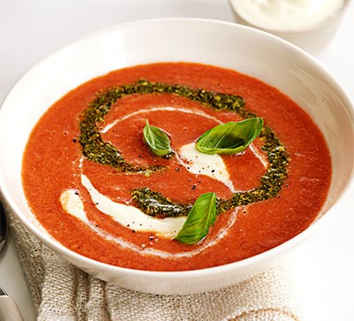 tomato basil pesto soup