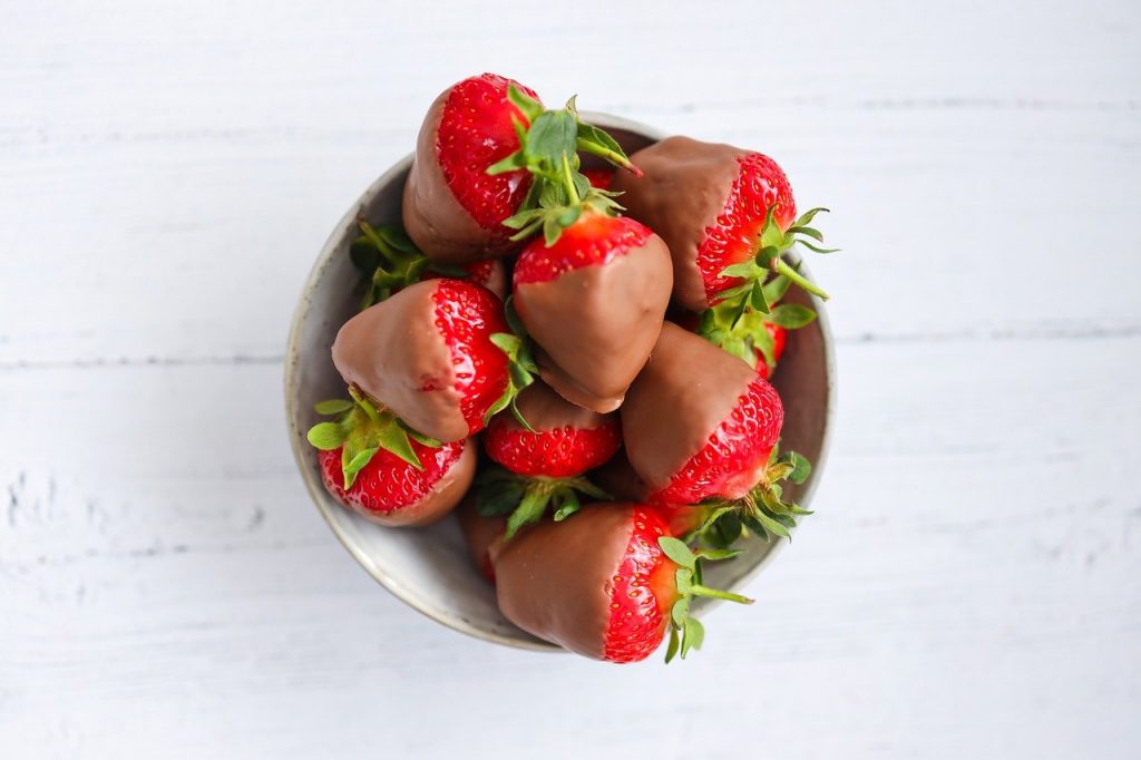 strawberry, chocolate-covered strawberries, chocolate